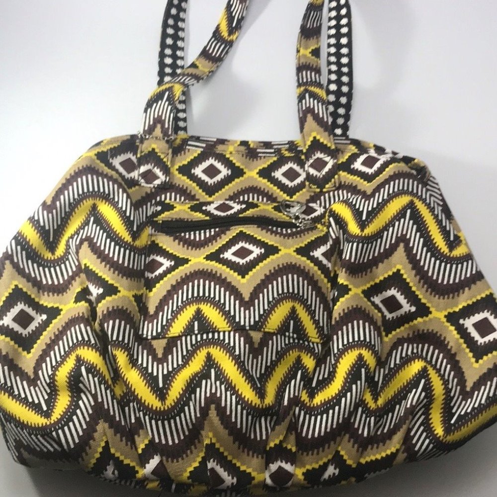GIA AND DANI Tribal Print Bucket Bag, Reversible